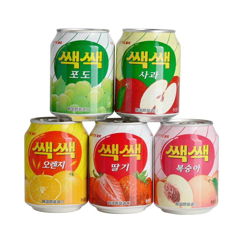 韩国原装进口饮料整箱批特价乐天果汁网红苹果石榴芒果葡萄汁饮品