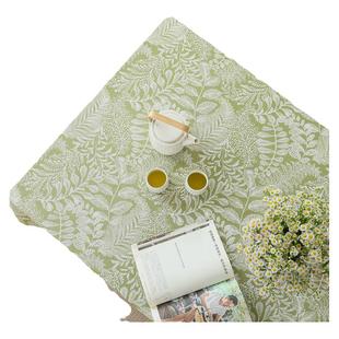 棉麻布艺桌布绿色印花植物花卉网红小清新拍摄背景布装饰茶几台布