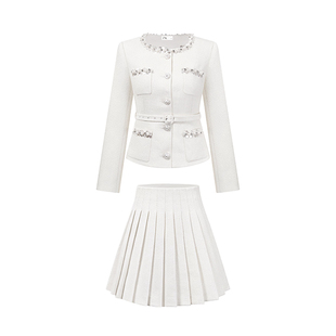 醋酸两件套装法式轻奢江浙沪富家千金感外套半身裙女2026春新款