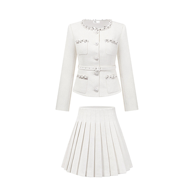 醋酸钉珠镶钻高档套装一整套