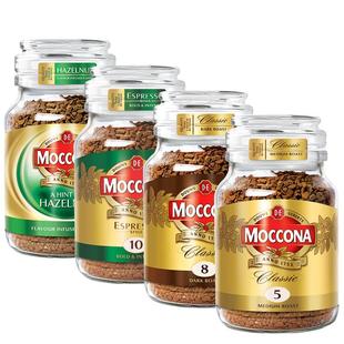 Moccona摩可纳8号5无蔗糖美式生椰拿铁榛果味健身冻干速溶黑咖啡