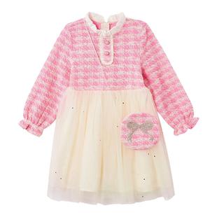 笛莎童装女童连衣裙2025秋季新款小童女宝宝儿童时尚洋气香风裙子