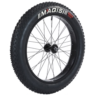 20寸2426寸*4.0大轮粗超宽轮胎雪地山地自行车轴外胎内胎车圈轮组