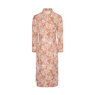 【商场同款】JESSIE2025年秋季新款国风连衣裙女九分袖气质旗袍裙