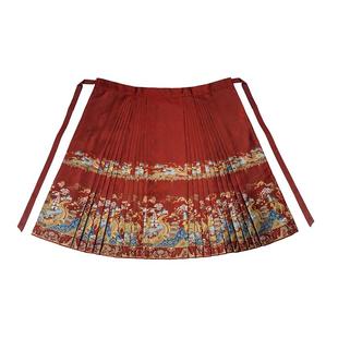 无衣饮羽【丝绸之路】敦煌仿妆花织国风马面套装2025新款红色汉服