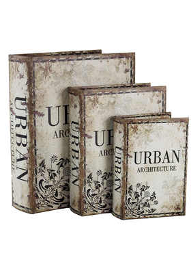 复古客厅装饰品摆件木质仿真书