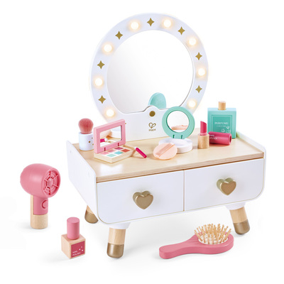 Hape闪耀梳妆台过家家儿童化妆台过家家装扮首饰早教益智生日礼物