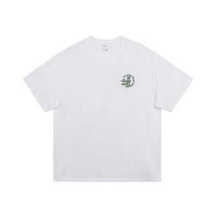 FORNINES国风青松刺绣短袖男夏季宽松半袖潮牌美式休闲百搭T恤女