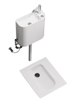 带洗手池蹲便器水箱整套蹲坑家用
