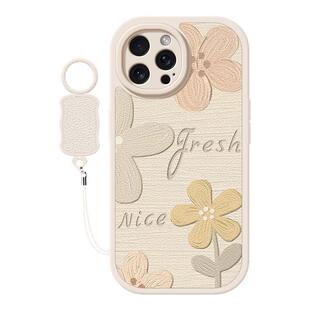 适用新款iphone16手机壳苹果15promax/13/12油画花朵14pro硅胶7/6s挂绳8plus/xr/11/6/xsmax卡通小羊皮女款