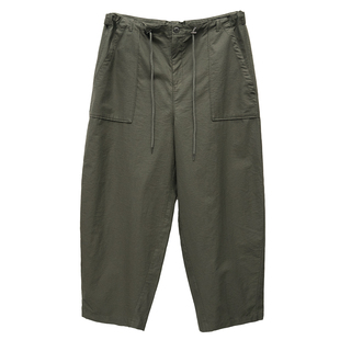 胖mm春夏机能工装裤木子理想大码女装宽松高腰抽绳200斤休闲裤子