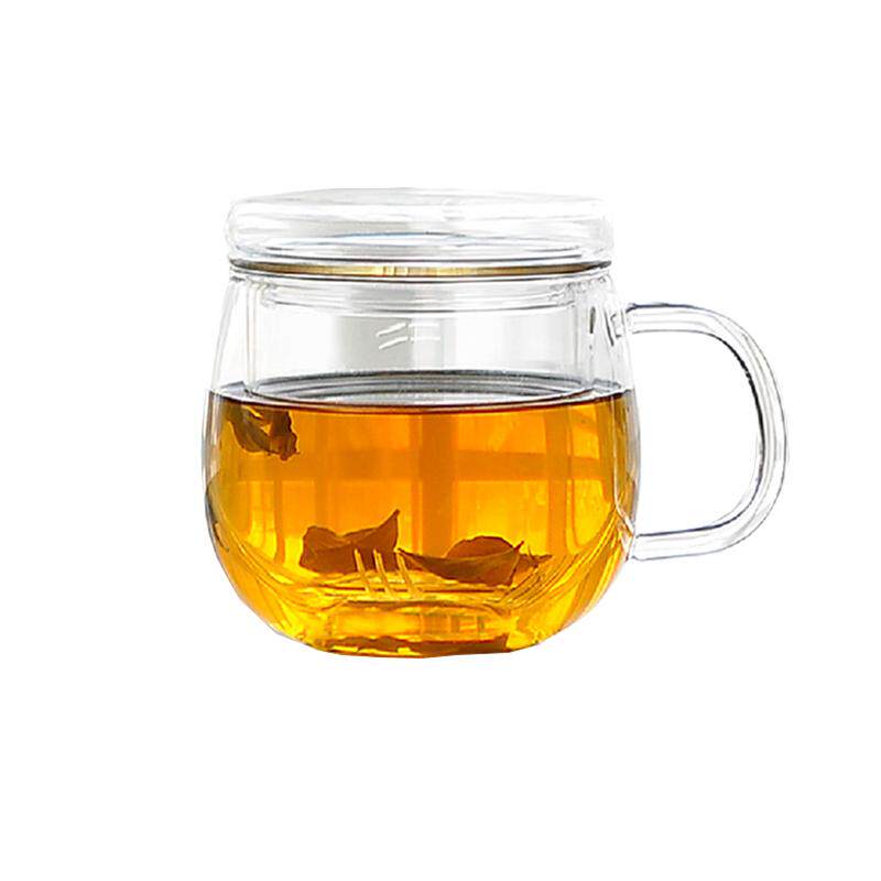玻璃茶杯耐高温家用水杯玻璃杯过滤耐热泡茶女士透明专用大肚杯子