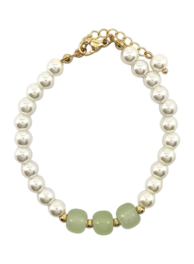 绿色天然石珍珠简约百搭调节配饰