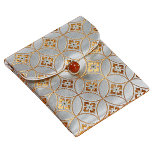 高档加厚首饰收纳布袋夹棉织锦缎翻口珠宝手镯包装袋文玩饰品布包