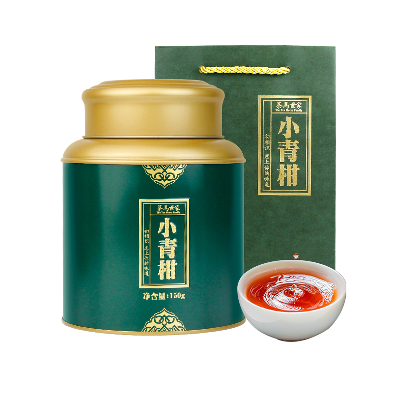 茶马世家小青柑正宗新会陈皮宫廷普洱茶熟茶生晒金奖柑普茶11年陈