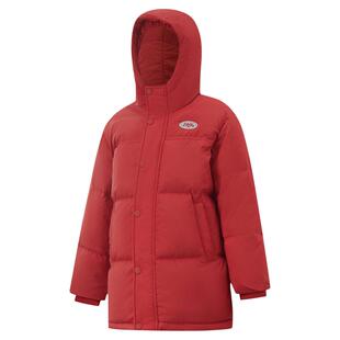 李宁羽绒服女童保暖舒适2026马年新款中大童防风宽松加厚连帽外套