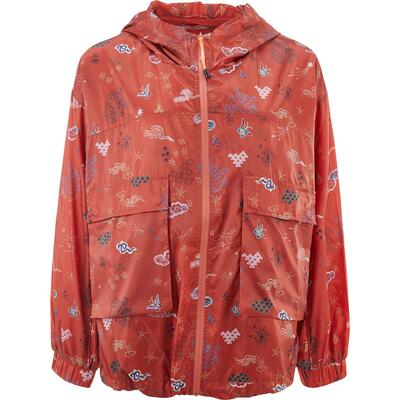 渔牌女装外套女款2024新款连帽印花风衣外套休闲复古上衣FGGC3060