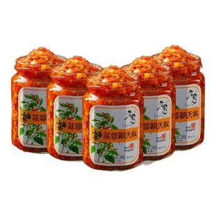 老实人辣椒酱朝天椒原味蒜蓉萝卜腐乳鲜辣拌面炒菜下饭240g*6瓶装