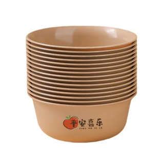 新款稻壳一次性碗餐具圆碗可环保食品级加厚酒席加硬耐高温家用