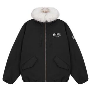 404MOB座山雕大毛领90白鸭绒羽绒服cleanfit立领三防工装加厚外套