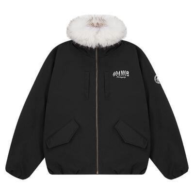 404MOB座山雕大毛领90白鸭绒羽绒服cleanfit立领三防工装加厚外套