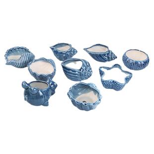 可爱小号小鱼动物贝壳海螺拼盘多肉植物花盆陶瓷控形拇指盆迷你