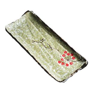 长方形盘子特别好看碟子高级餐具家用陶瓷寿司盘小日式餐盘釉下彩