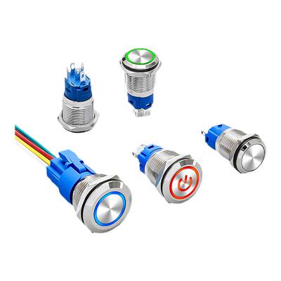 IP68防水金属按钮开关电源带灯