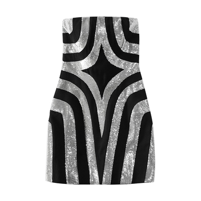 ANNAKIKI四芒星亮片抹胸裙