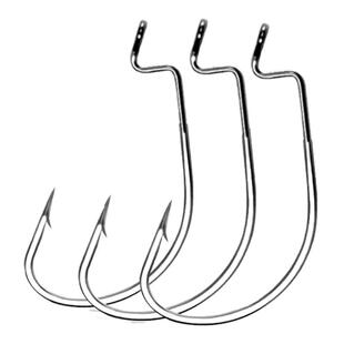 加强曲柄钩宽腹路亚鱼钩鲈鱼海钓鲅鱼鲶鱼钩散装倒钓德州钓组套装