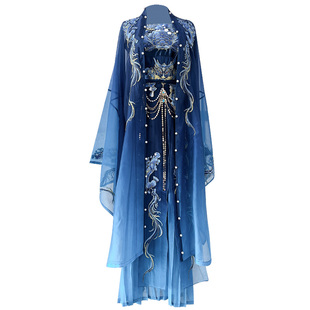 未央宫【西海龙王】原创汉服女齐胸破烂大袖仙气飘飘诃子裙敖润夏