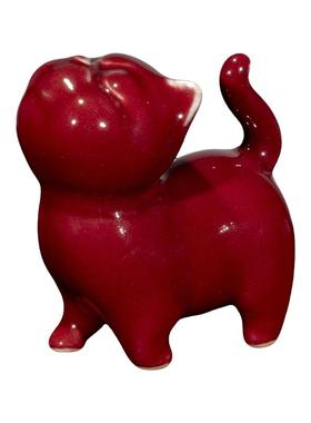 治愈系猫咪摆件陶瓷窑变工位装饰