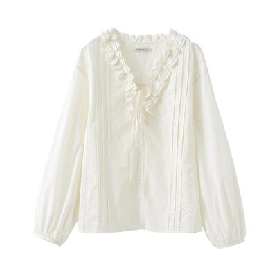 popchrioV领镂空蕾丝花边衬衫