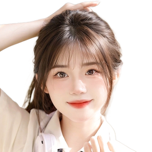 法式刘海假发片女自然前额无痕真发发片假刘海蓬松轻薄空气齐刘海