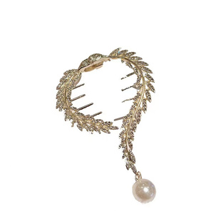 高级感盘发神器珍珠流苏麦穗发夹女夏季马尾夹固定头发夹子发饰女