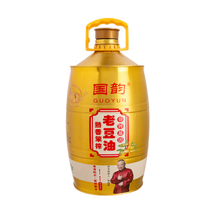 国韵三级熟香笨榨老豆油5L礼盒非转基因东北大豆油家用食用油送礼