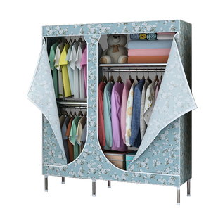 宿舍全封闭拉链布衣柜单人简易衣柜结实耐用钢管加粗加固出租房用