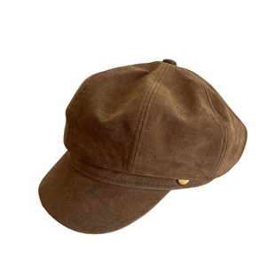 出口韩国~时髦棕色报童帽女秋冬英伦风麂皮绒八角帽百搭画家帽子