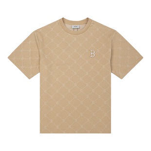 MLB情侣短袖NY钻石老花满印圆领舒适百搭休闲运动T恤3ATSM0153