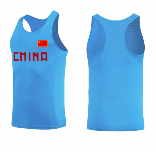 中国队田径服体育生训练服男女运动服比赛服马拉松跑步背心速干