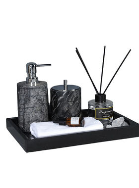 卫生间饰品轻奢大理石乳液瓶摆件