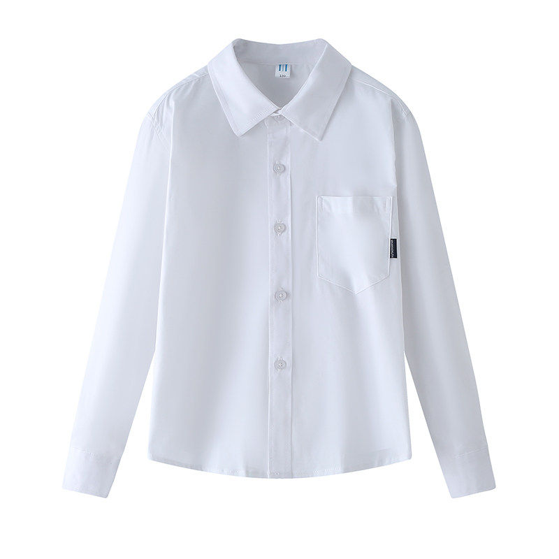 伊顿纯棉长袖男女童校服衬衫
