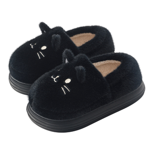 买一送一棉拖鞋女款室内家居包跟棉鞋男士可爱毛绒拖鞋秋冬季新款
