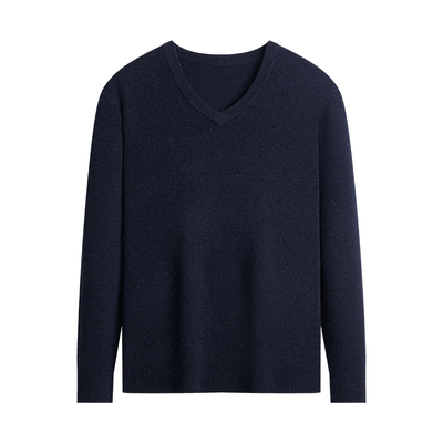 杉杉加厚纯羊毛V领针织衫