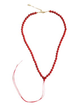 天然红玛瑙水晶圆珠项链配链中国风复古风颈链本命年红色吊坠佛牌