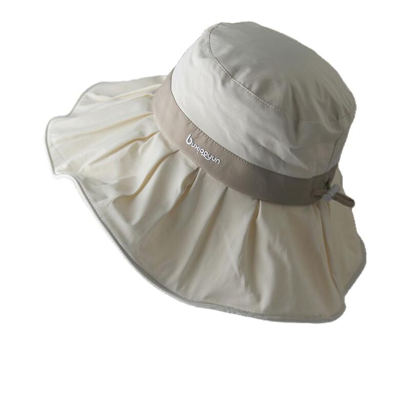 防晒渔夫帽女夏季新款防紫外线薄款速干户外遮阳帽大檐太阳帽女