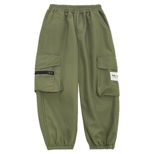 2024海妈家秋冬新款男童韩版加绒加厚童装工装裤儿童冬装裤子