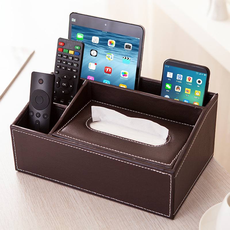 皮革纸巾盒家用桌面收纳盒子盒餐巾纸卫生纸抽客厅餐厅纸盒PU