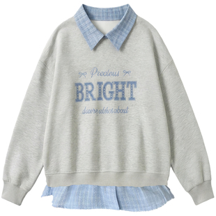 女童卫衣2026新款正流行春装女孩高级感韩系时尚假两件超好看上衣