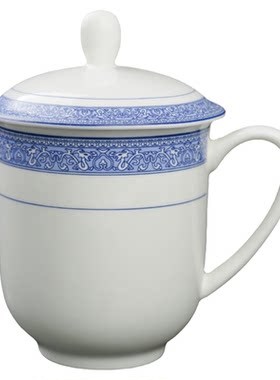 鹏博带盖会议室泡茶陶瓷杯子定制